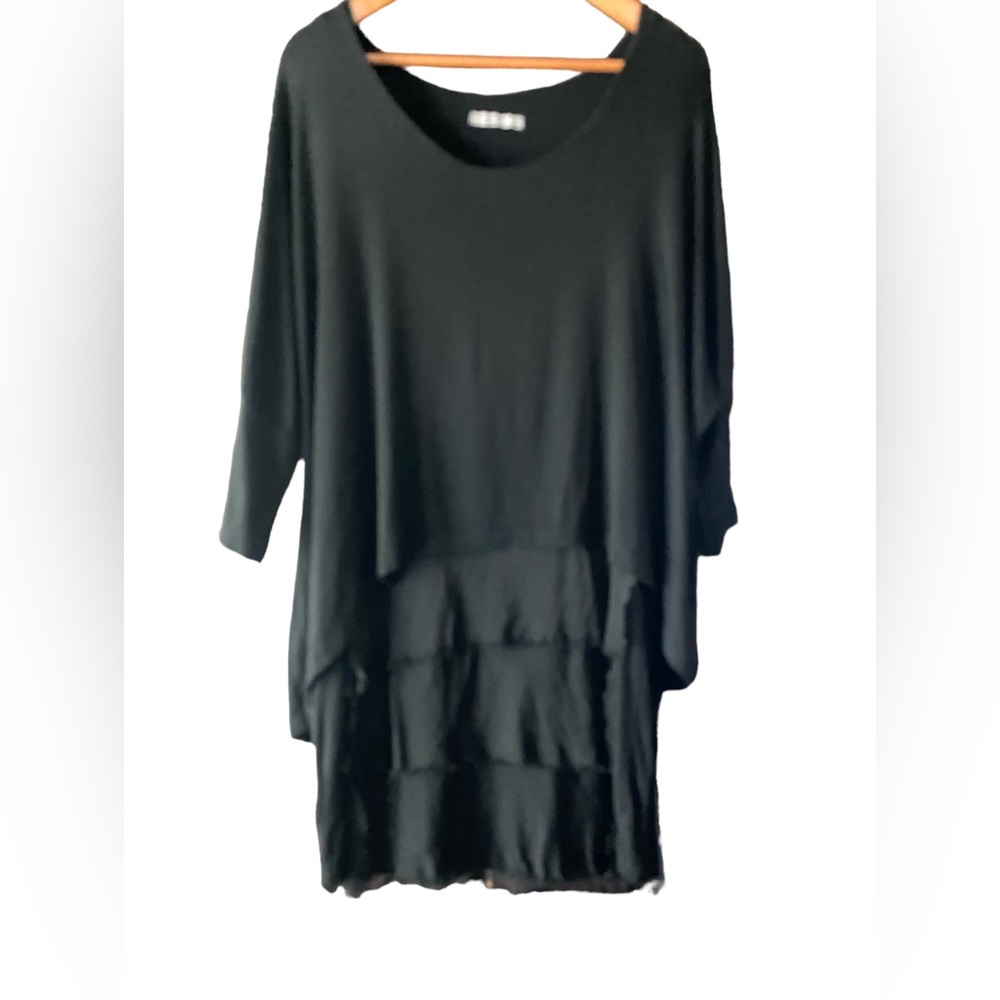 Angela Mara dress with silk layered skirt size large